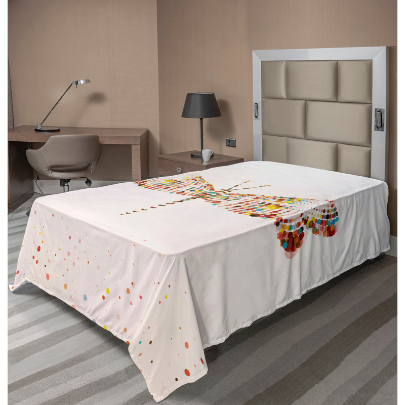 Multicolore Ambesonne, Drap plat pour lit simple TG