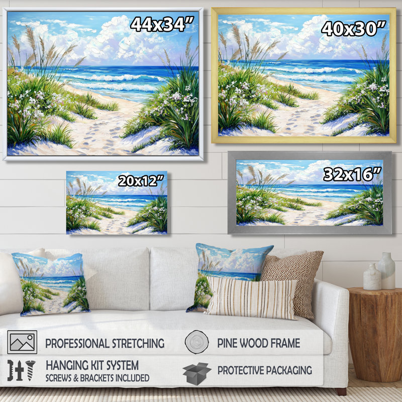 «South Padre Island Gulf Coast Beach I», impression d'art mural au Texas, Reproduction encadrée d'une seule photo sans pass