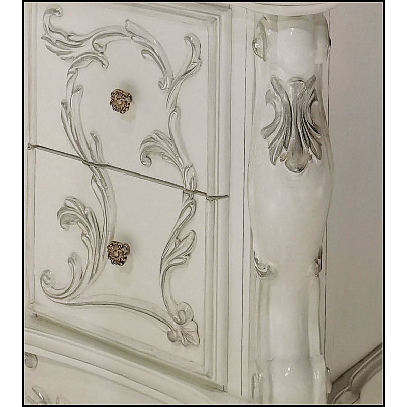 Dresden  Computer Desk & Hutch in Bone White Finish OF01717