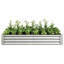 Lit à fleurs surélevé en métal argenté pour la plantation de légumes et de fleurs avec tracas - Installation de jardin rouille en plein air dans les régions montagneuses-280840459-280840457
