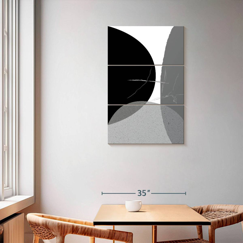 Avery Black Grey Minimalist I, 57" H x 36" W