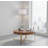 Modern Retro Round Coffee Table with Gold Cross Legs – Fir Wood & MDF, Spliced Design-1227504898-1227504909