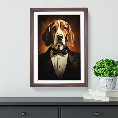 Beagle Art Deco Art - Framed Print