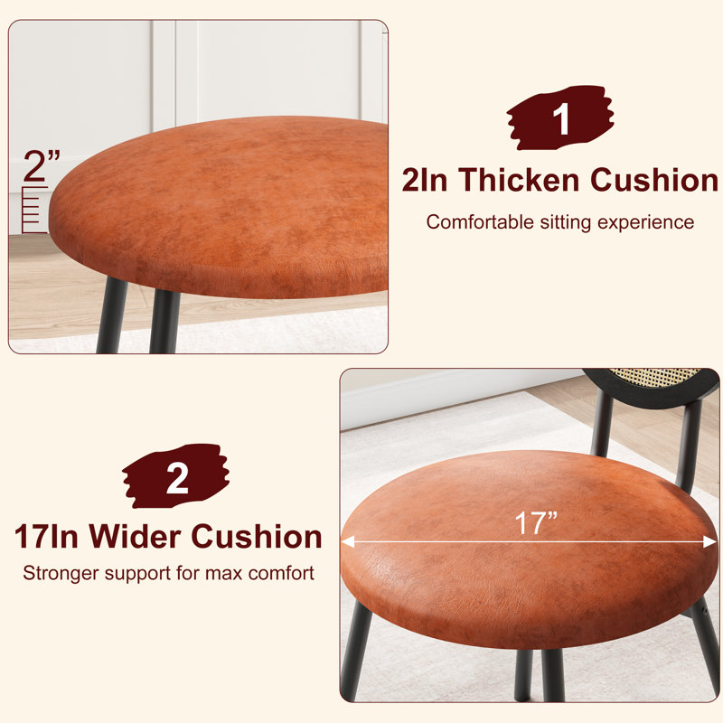 Upholstered Dining Chair, Brown, 4, Brown