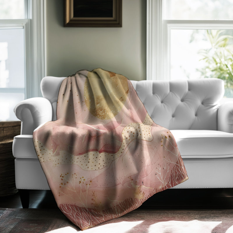 Pink Boho Horizons - Couverture de qualité supérieure 1 pièce, L 50 po x L 60 po