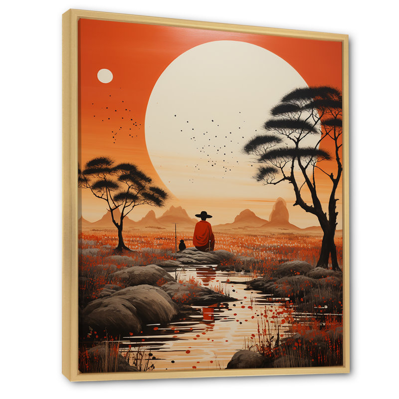 Barthe Coral Black Mexico Art the Agony I - reproduction d'art, Cadre naturel flottant, H 32 po x l 16 po x P 1 po