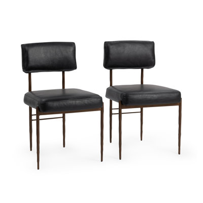Kester 2-Piece Top Grain Leather Dining Chairs