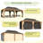 12' X 18' Hardtop Gazebo, Wood Grain Aluminum Frame Outdoor Gazebo with Galvanized Steel Roof, Permanent Metal Pavilion with Curtains and Nettings for Patio, Backyard, Deck and Lawns
