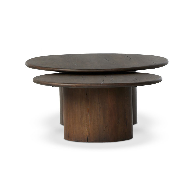 Stuart Marble Coffee Tables-White Calacatta Marble, Aged Belgium Bleach