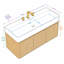 Meuble-lavabo flottant mural moderne 48 po avec comptoir en quartz blanc et vasque circulaire blanche