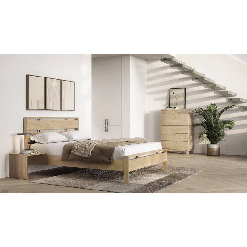 Oslo 5 - Drawer Solid Wood Dresser, Natural Oak