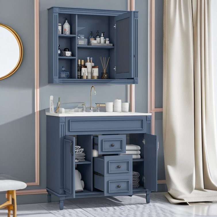26 Navy Blue Bathroom Vanity Ideas to Give Your Restroom a Royal Makeover