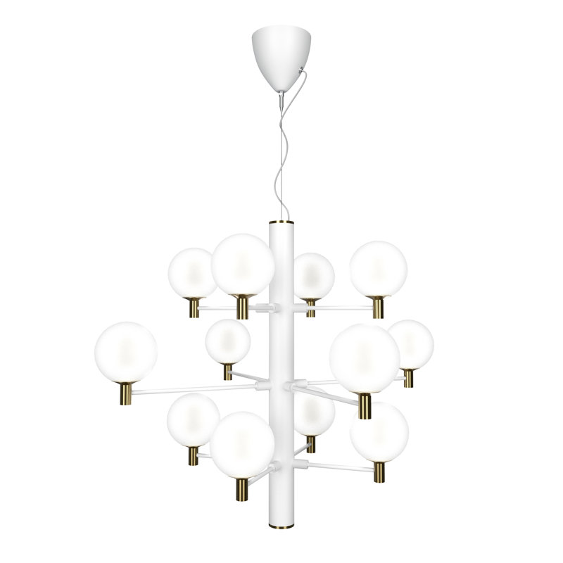 Maliyah 12 - Light Unique/Statement Pendant, White