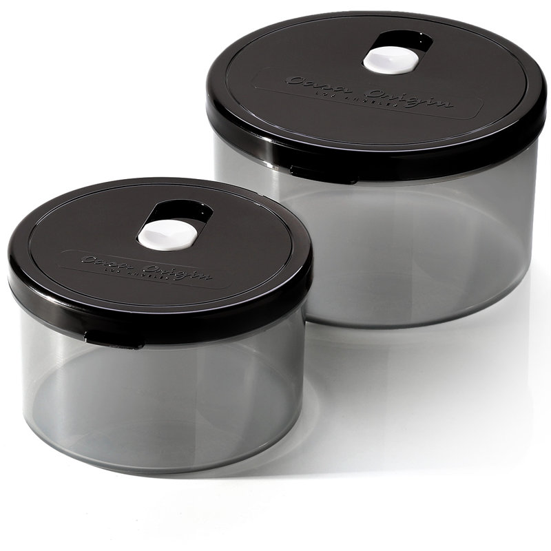 Ensemble de rangement pour aliments rond 2 contenants, Noir