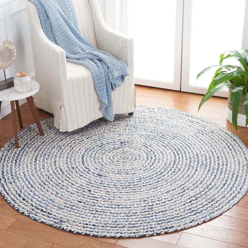 Braided Handmade Cotton Rug, Round 6'