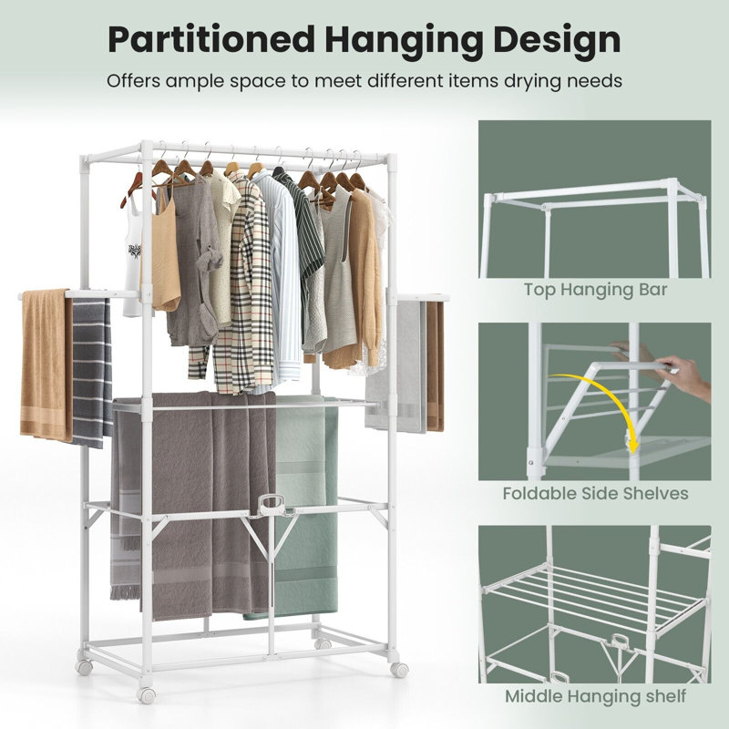 86cm Rolling Clothing Rack