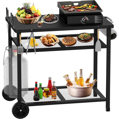 Table de salle à manger avec chariot à trois niveaux