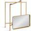 Table d'appoint moderne à plateau rectangulaire en miroir, or, table de bout rectangulaire pliable pour le rangement et la présentation