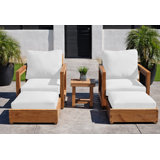 Chatsworth Outdoor 5 - Piece Teak Conversation Set