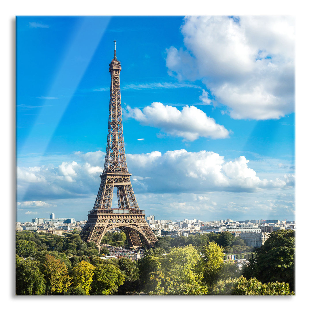 Ungerahmtes Foto auf Glas "Giant Eiffel Tower, Paris"