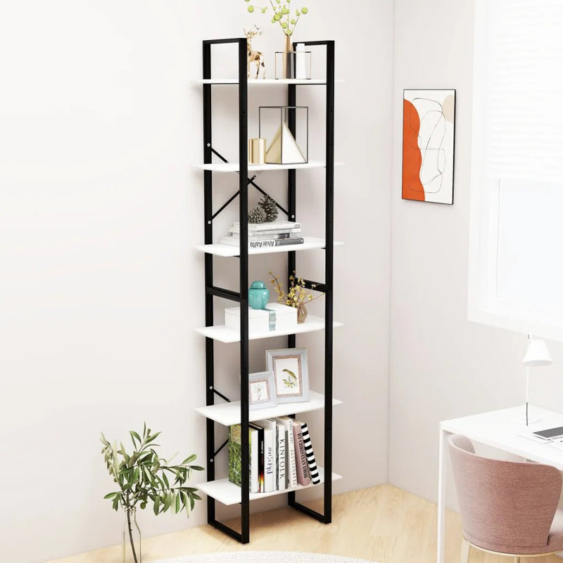 Emmly 210 cm H x 60 cm W Etagere Bookcase, Grey, Engineered Wood, 210 cm