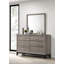 Commode de chambre à coucher 6 tiroirs et miroir taupe clair Watson-1915984427
