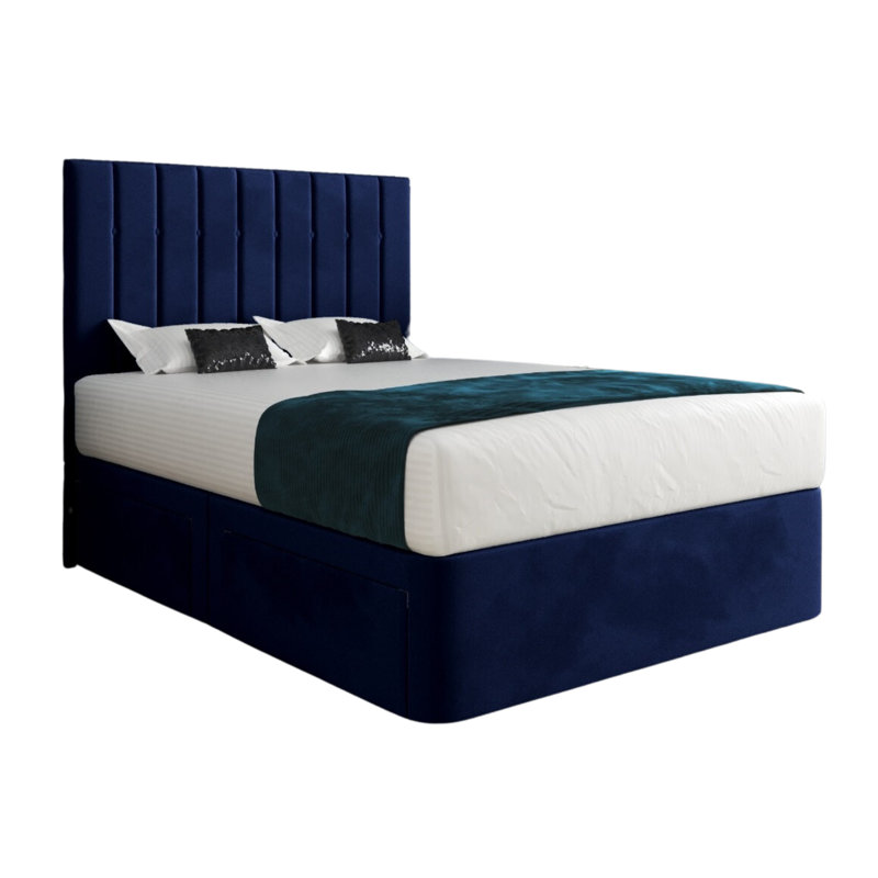 Anastasiya Upholstered Bed, Super King (6'), Blue