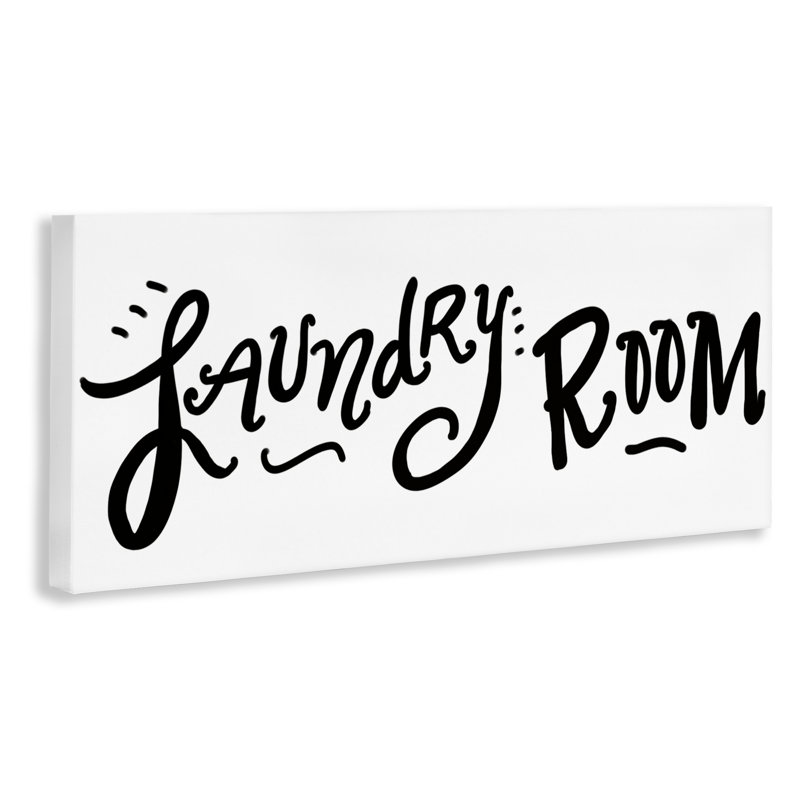 Blanchisserie, typographie sur toile, conception par SD Graphics Studio, H 13 po x l 30 po