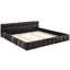 Très grand lit plateforme gris foncé avec un tissu épais, une tête de lit et une expérience de repos confortable, aucun sommier tapissier n'est nécessaire-130149976