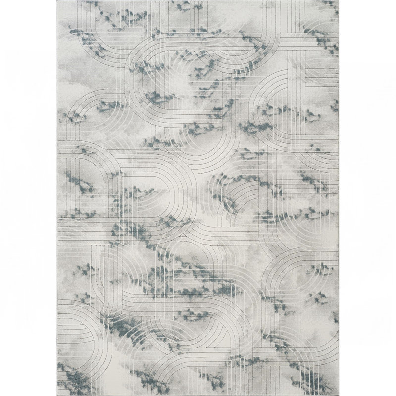 Gray Area Rug, Rectangle 5'3" x 7'3"