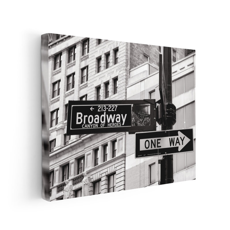 Plaque de rue Broadway, Unframed, Canvas, 16"H x 20"W