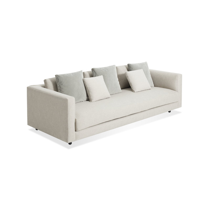 Hands Down Sofa, Tofte Navy Polyester Blend, 35" H x 94" W x 38" D, Camel Velvet/Sanford Navy Polyester Blend