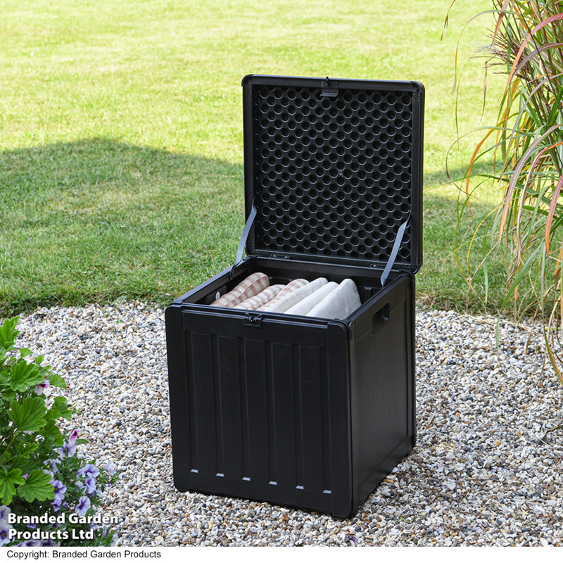 Garden Gear 43cm W 75L Water Resistant Plastic Lockable Deck Box in Black