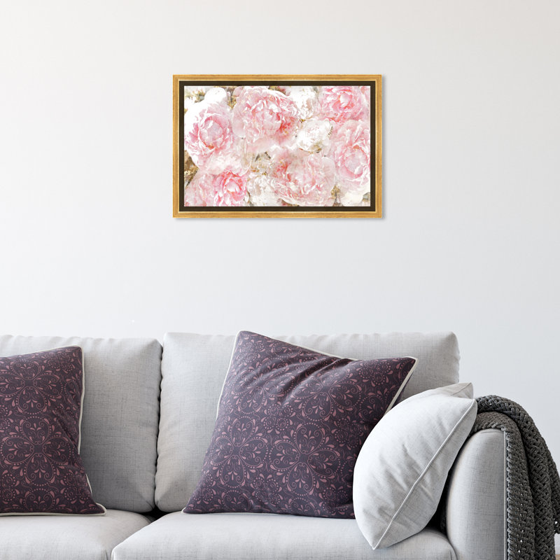 « roses », impression sur toile oliver gal, Cadre doré, H 24 po x l 16 po