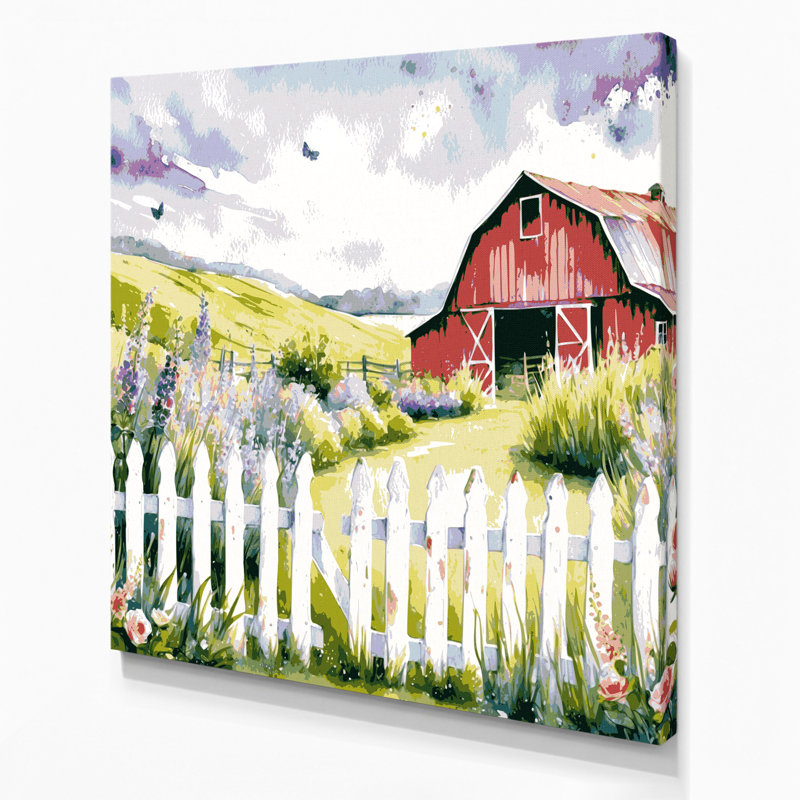 «Farm Picket Fence Beige», art mural sur toile, H 16 po x l 16 po