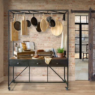 Kitchen Island with Pot Racks