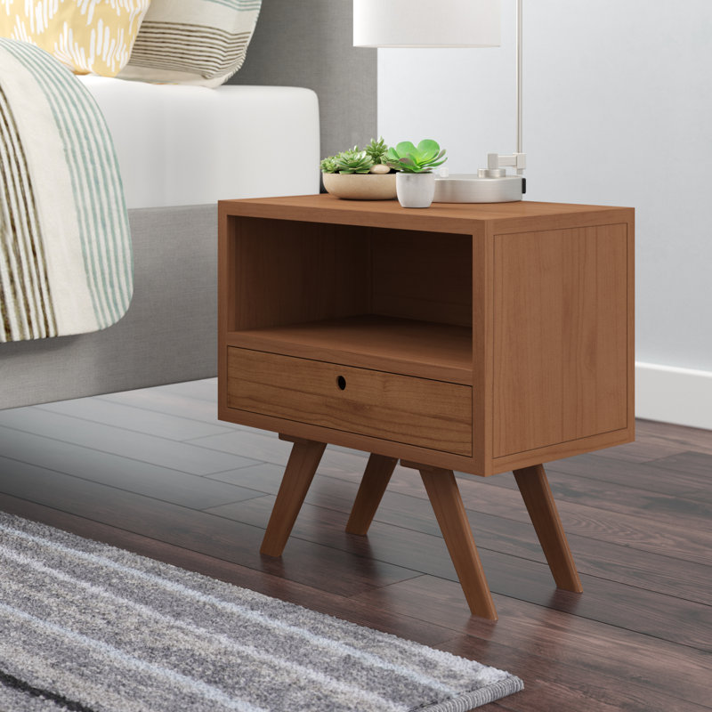 Mumma 50cm W Solid + Manufactured Wood Bedside Table