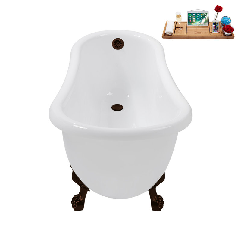 53.1'' x 25.6'' Soaking Acrylic Bathtub, Matte Oil Rubbed Bronze, Matte Oil Rubbed Bronze