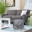 Repose-pieds en laine 18 po gris