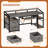 Ralphio Stainless Steel Computer Desk with Built-In Electrical Outlet