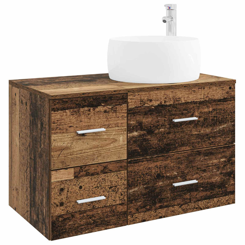 Bathroom Furniture Suite, Dark Wood