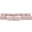 Rose avec motif combiné de 144 po, deux chaises longues mobiles, cinq coussins de dossier et de bons modules de confort de soutien, longue durée-367225249