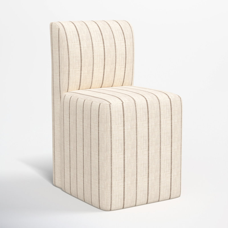 Chaise rembourrée avec roulettes Mendy, Rayures gris anthracite Fritz