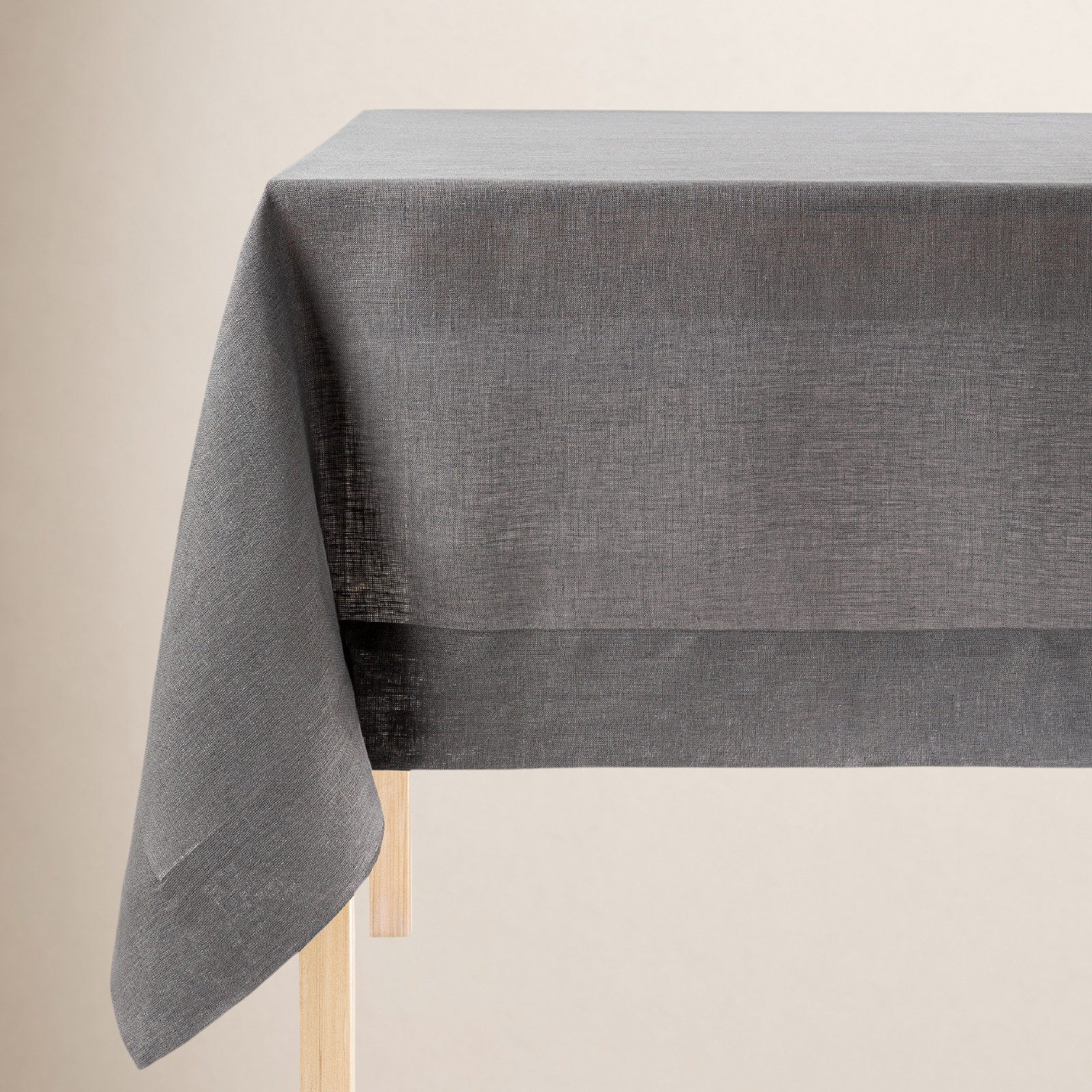 Linen Tablecloth, 70" W x 90" L, Gray