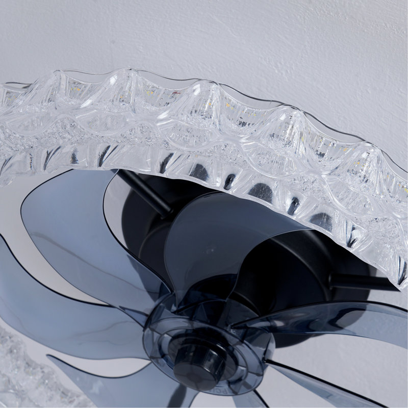 Ventilateurs de plafond Galaxy avec ensemble, source de lumière DEL et télécommande, ventilateur DEL encastré moderne à intensité variable 3000-6500K, 6 vitesses, moteur à courant continu silencieux pour le salon, la chambre à coucher, la cuisine - noir mat