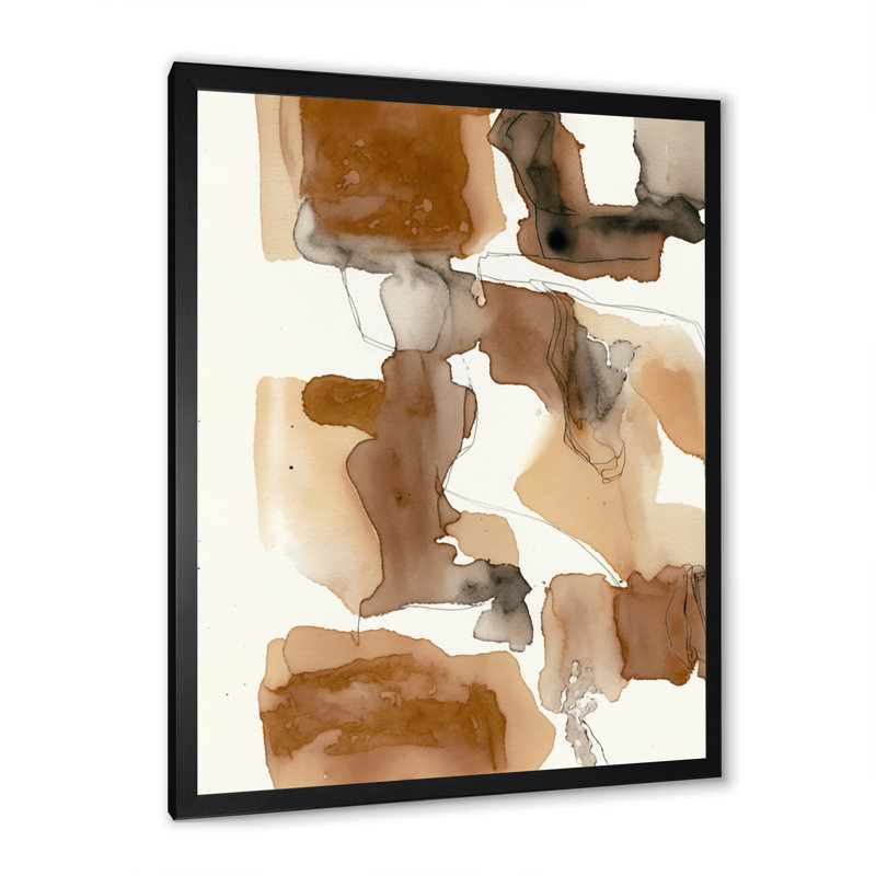 «Liquid Earth Tones III», reproduction sur toile, L 12 po x H 20 po, Impression noire sur toile encadrée