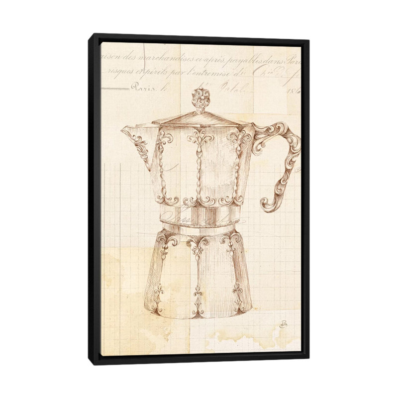 «Authentic Coffee III», impression sur toile, H 26 po x l 18 po x P 1,5 po, Toile avec cadre noir, Pas de tapis