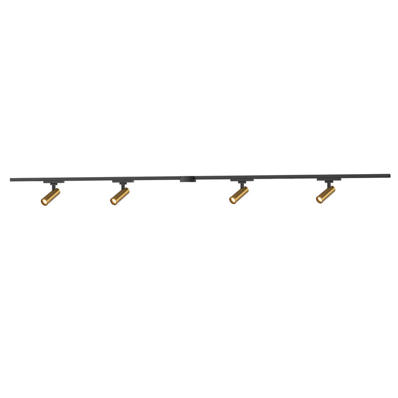 Paolo 81-in Gold dimmable LED Trilo Ceiling Kit, Brushed Gold