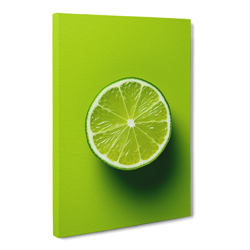 Lime Fruit Minimalism - Wrapped Canvas, 50cm H x 35cm W x 3cm D