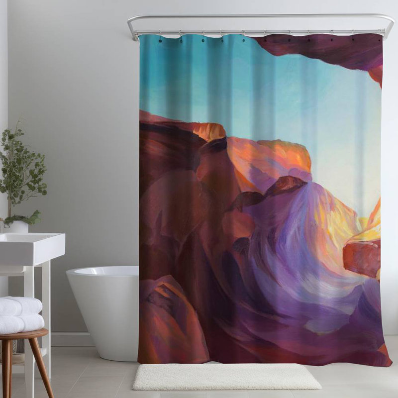 Shower Curtain LA129 – Polyester Shower Curtain, Dye Sublimation Print, 71" W × 74" L